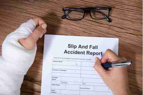 Atlanta premises liability lawyer concept, slip and fall accident report