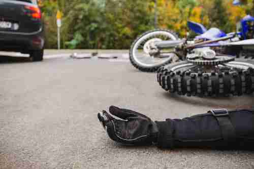 concept of Druid Hills motorcycle accident lawyer, motorcycle hit by car