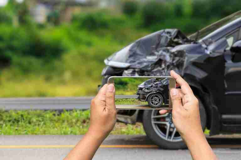 A person gathering evidence for a car accident lawsuit