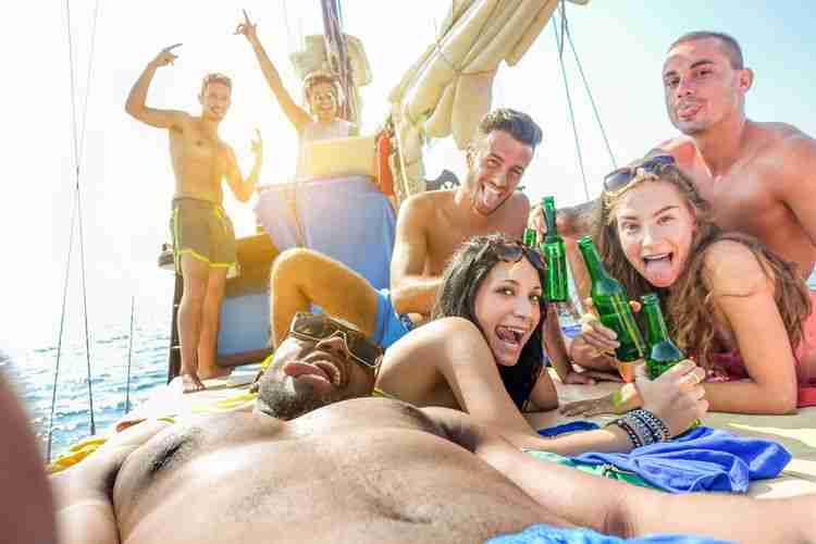 people drinking on a boat for Memorial Day