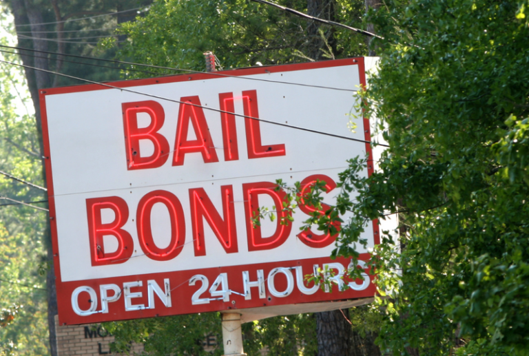 Image is of a Bail Bonds Sign